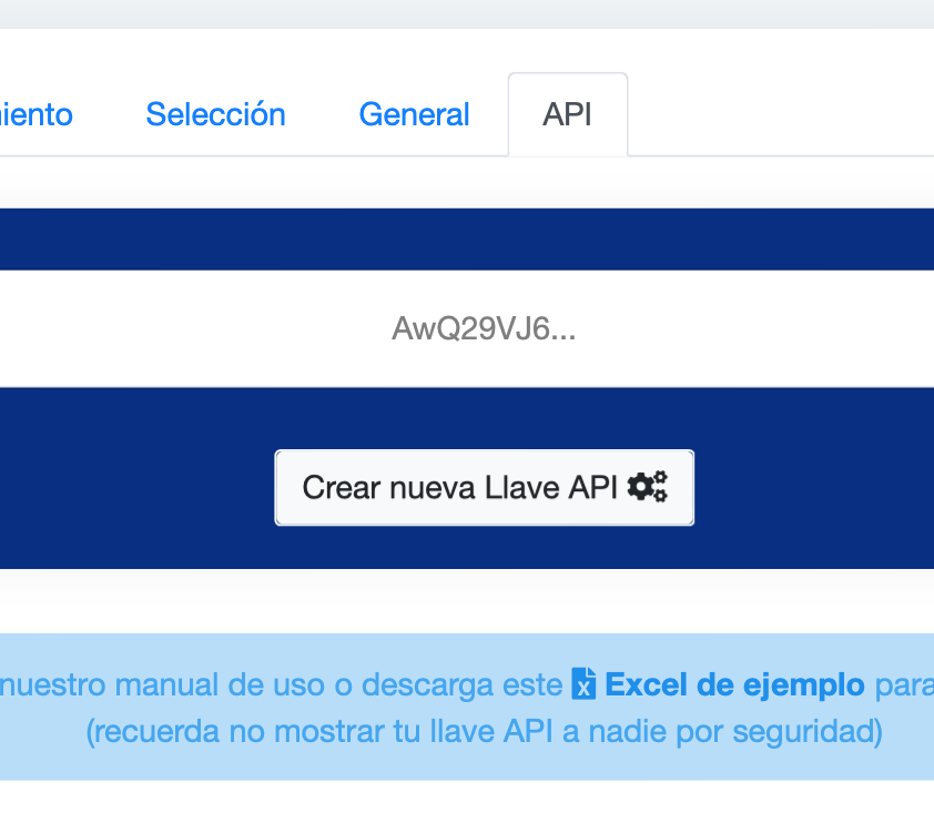 Habilita tu llave API desde el Panel principal